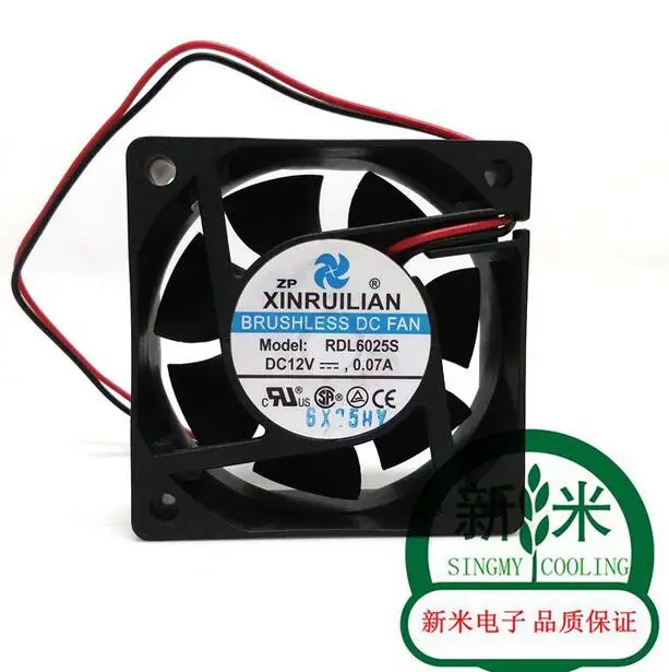 XINRUILIAN 6015 DC12V 0.07A 60*60*25 мм RDL6025S 2 линейный тихий вентилятор|silent fan|fan 2fan silent |