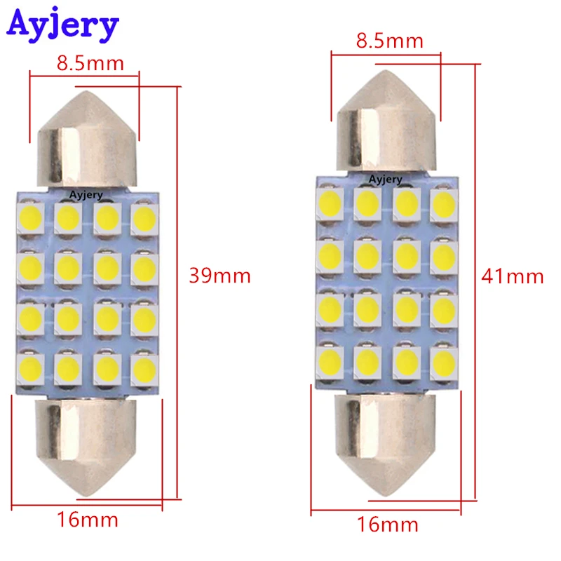 Прямая поставка с завода! 500 шт. C5W 31 мм 36 39 41 бело синий 3528 1210 16 SMD гирлянда