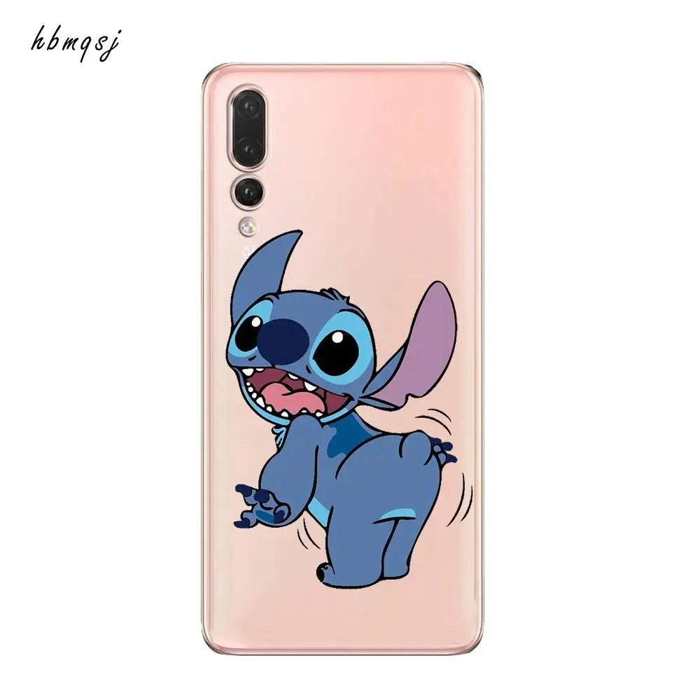 Мультяшный чехол для huawei mate 20 lite pro силиконовый мягкий с Микки Ститч милый