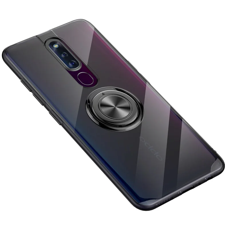 Чехол для OPPO F11 Pro, прозрачный автомобильный держатель с кольцом на палец, Мягкий защитный чехол для задней панели телефона, чехол для OPPO F11Pro