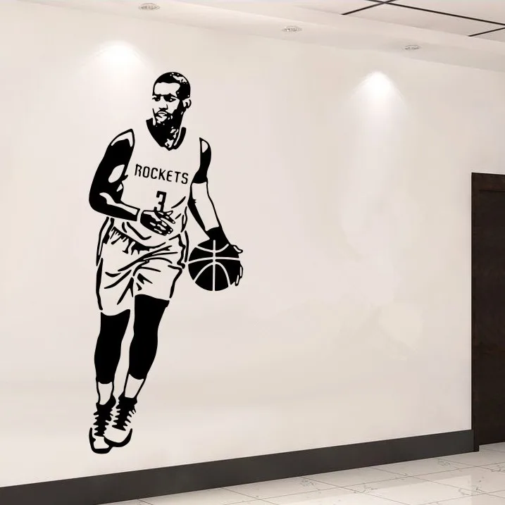 

Free shipping diy wallpaper Sports wall stickers basketball star Chris Paul Poster stickers Dormitory home Decor mural art