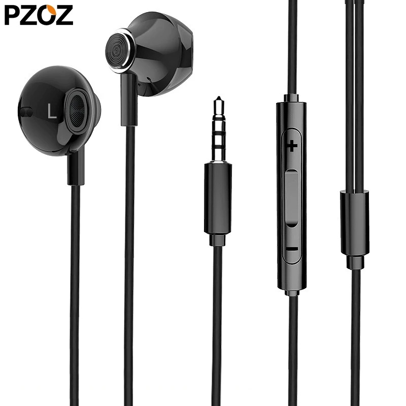 Наушники вкладыши PZOZ игровые со стереозвуком и басами проводная спортивная