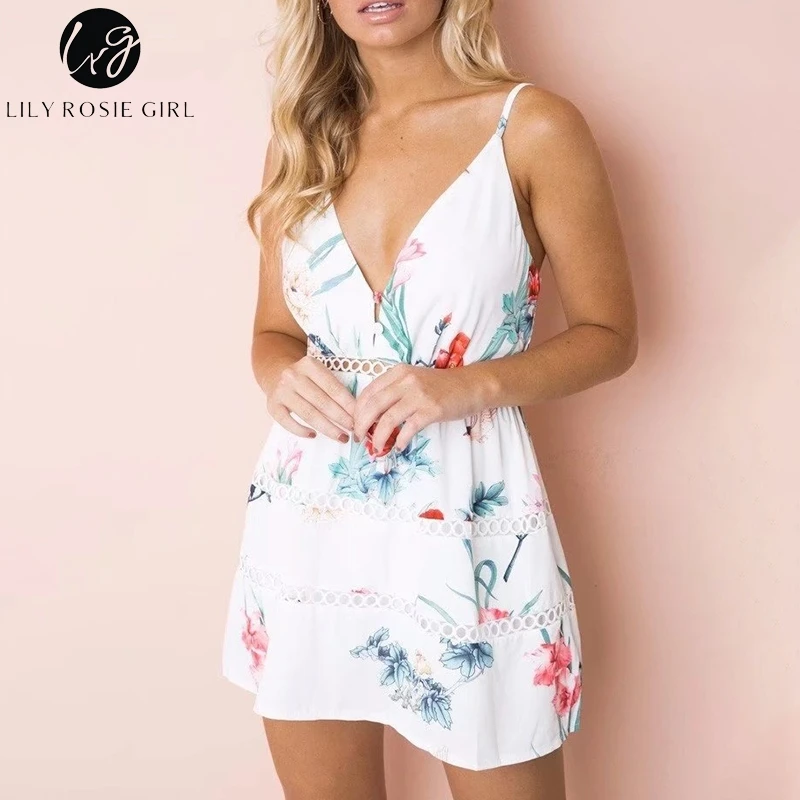 Лили Rosie девушка белый шифоновый с цветочным рисунком платье короткое Кружевное
