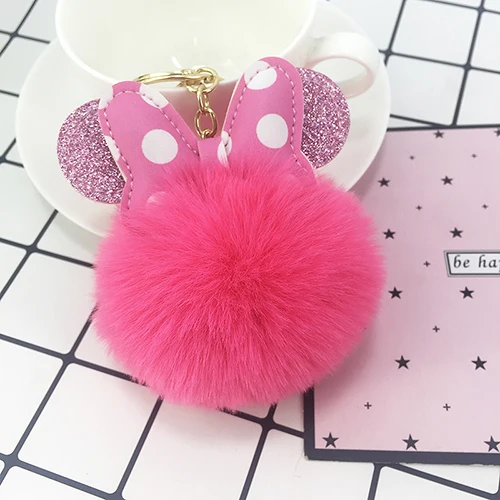 Watermelon red Креативный ПУ бант hairball брелок Подвеска женская сумка Автомобильный ключ повесить аксессуары популярные маленькие подарки - Цвет: Watermelon red