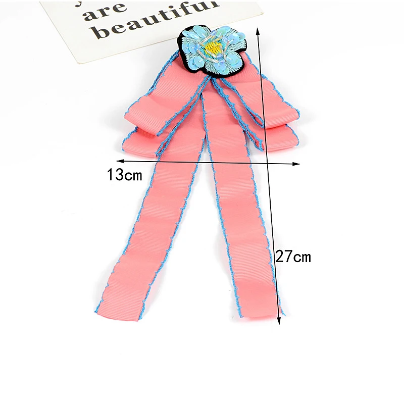 ZHINI New Arrival Printing Flower Bow knot Tie Brooches Jewelry For Women Wedding Collar Cloth Accessories Female Brooch | Украшения и