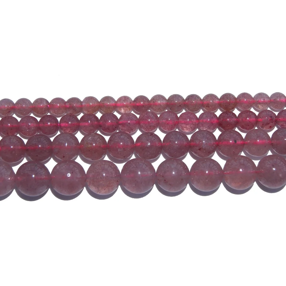 

Natural Strawberry Quartz Crystal Stone Beads 4 6 8 10 MM Pick Size For Jewelry Making Charm DIY Bracelet Necklace Material