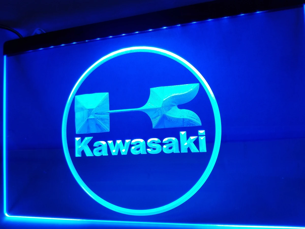 LG135 Kawasaki гоночный мотоцикл светодиодная неоновая светосветильник вывеска
