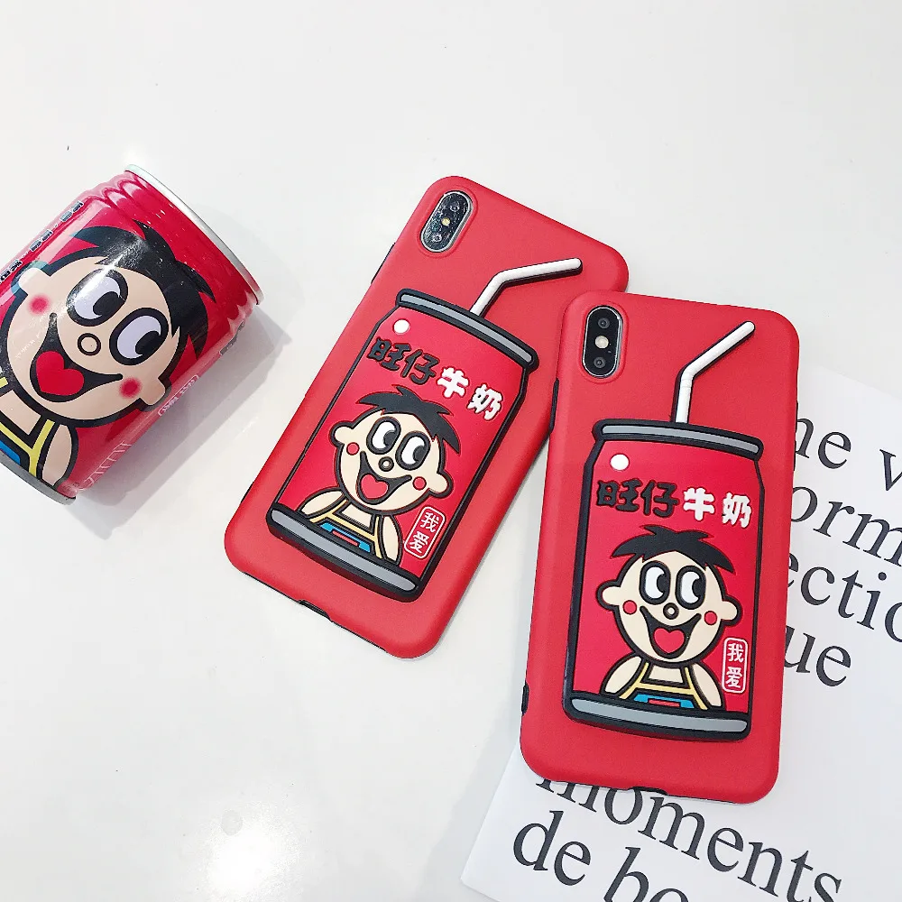 Молочный напиток для iPhone X Xs XR Max Чехол мобильного телефона iPhone6s 7 8 Plus молочный