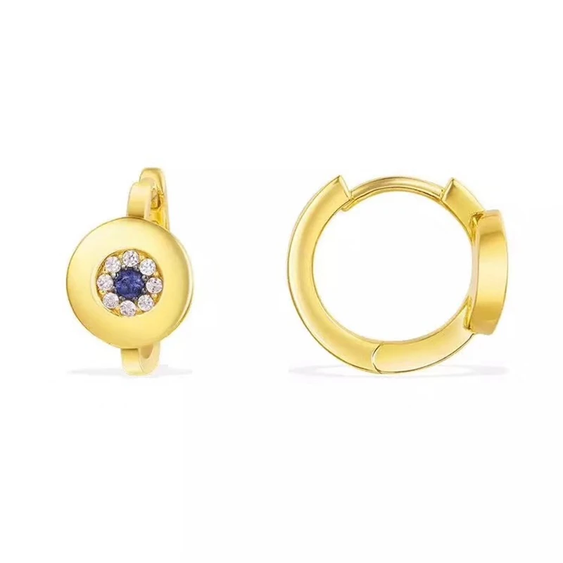 XF модные медные циркониевые серьги гвоздики Lucky Eye женские Свадебные обруч с