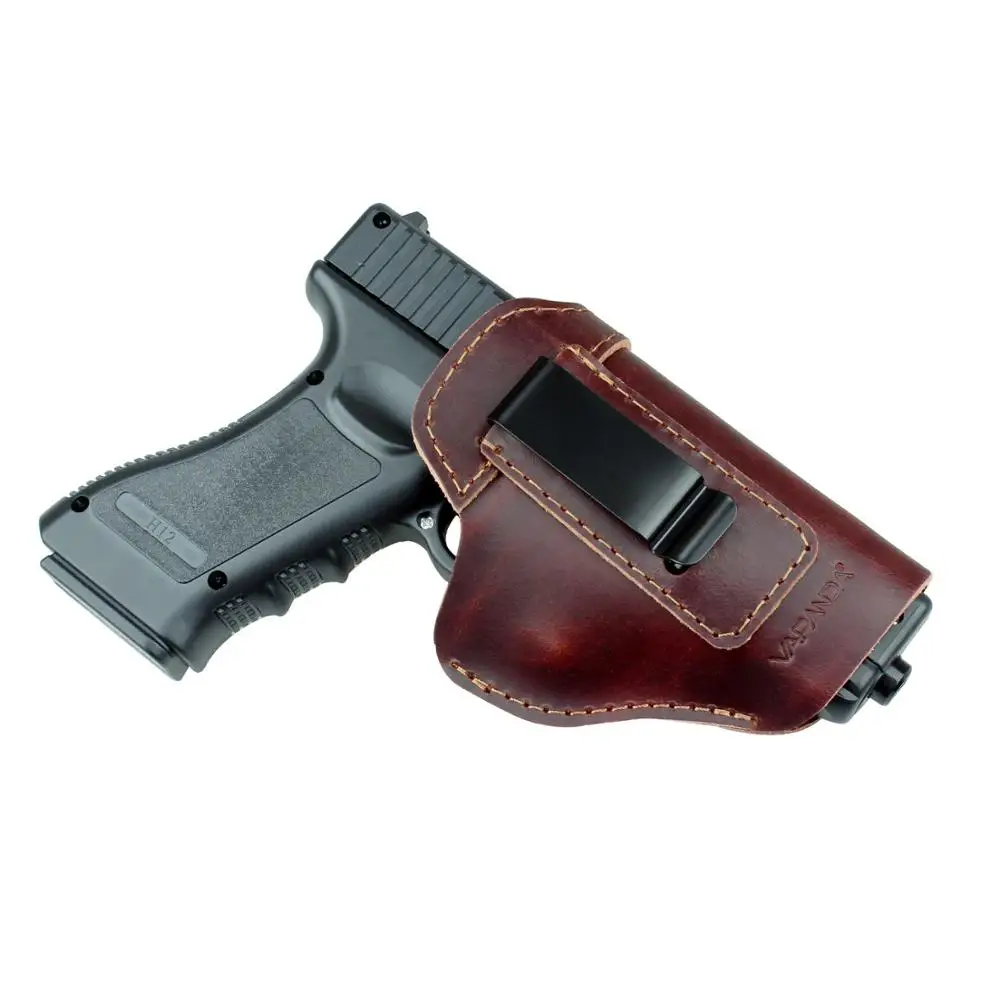 Brown Vapanda кобура из кожи для кобуры Телец G2C Sig Sauer P226 SP2022 Glock 17 19 21 23 26 Beretta 92 скрытый IWB охотничий кобура - Цвет: Brown
