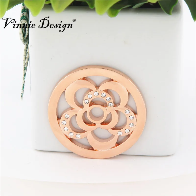 Vinnie дизайн ювелирных изделий 33 мм винтажный Цветок Монета диск для держатель