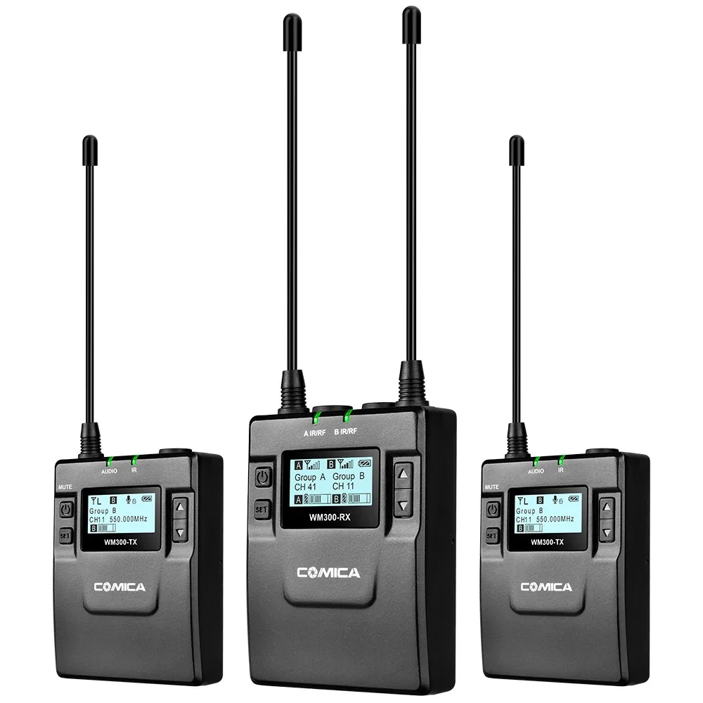 COMICA CVM-WM300 UHF 96 каналов металлический беспроводной микрофон двойной передатчик
