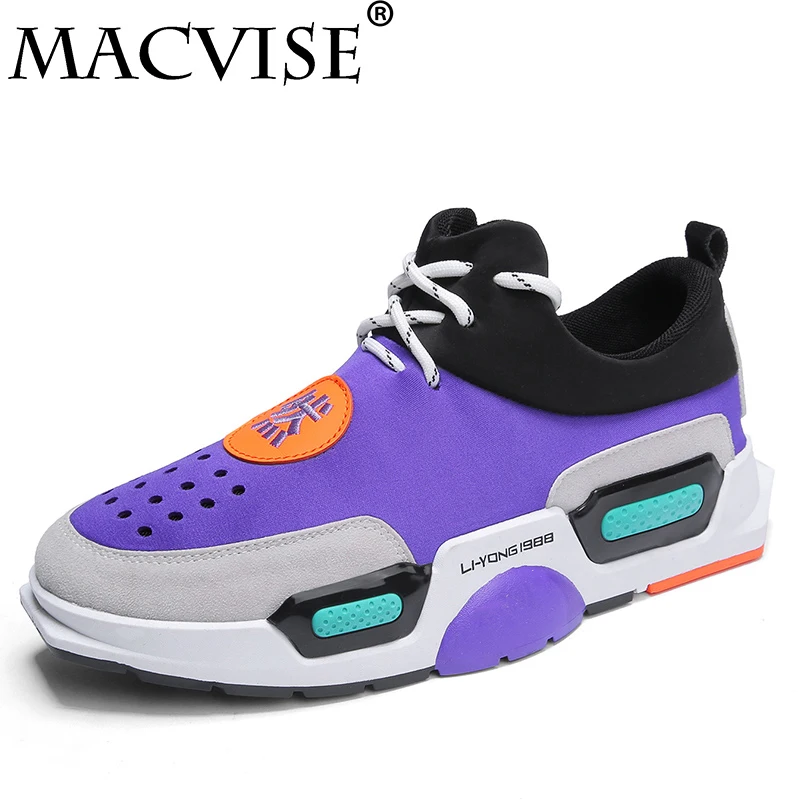 Macvise/2018 г. обувь для вулканизации мужские Разноцветные дышащие кроссовки на
