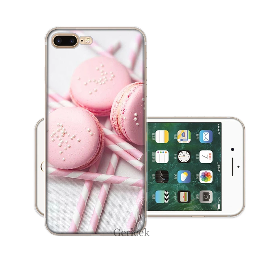 Чехол для телефона с розовым сердцем Десерт Мороженое Макарон Торт iPhone 11 Pro X XR XS Max