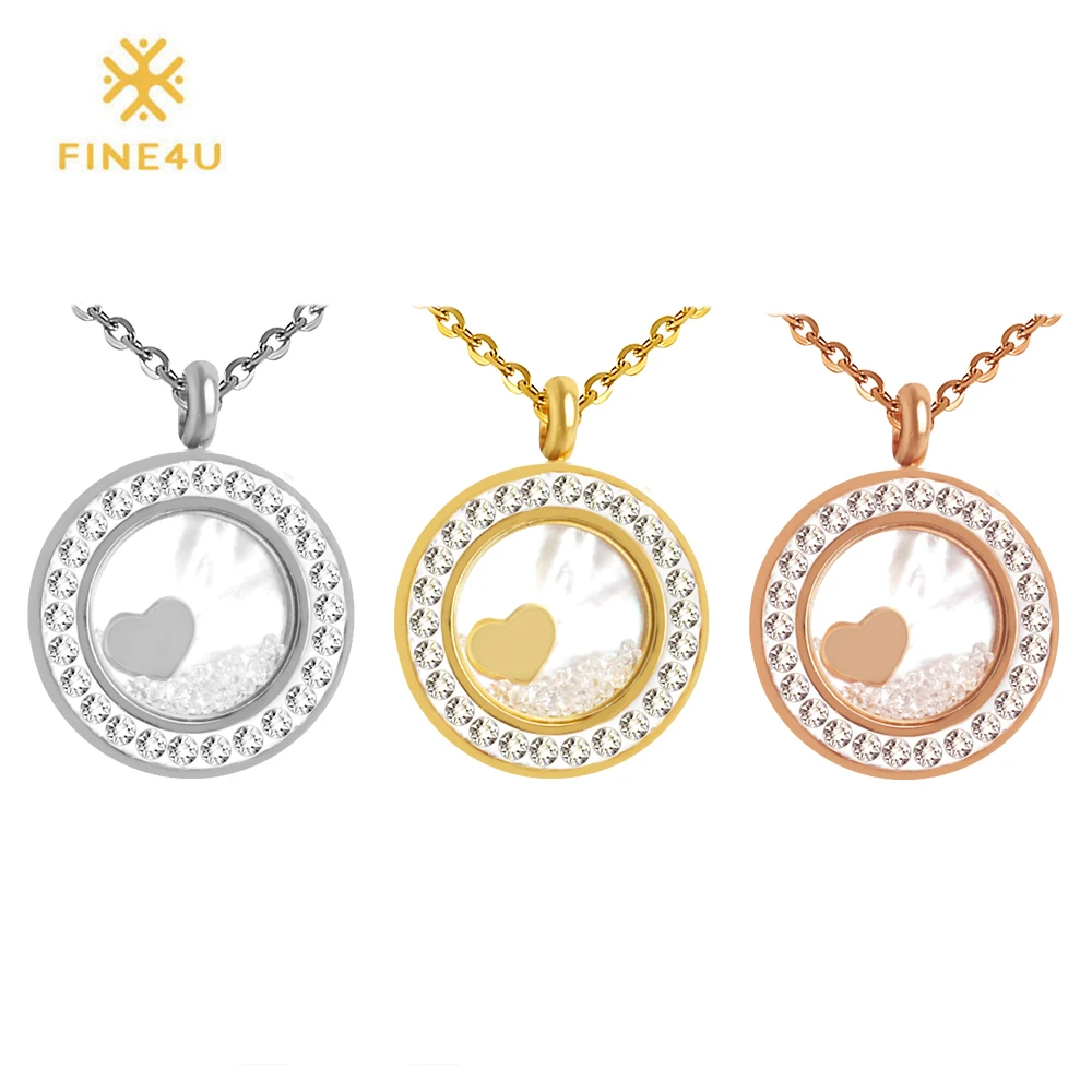 Новинка 2018 ожерелье с кулоном из нержавеющей стали FINE4U N054 316L кубическим