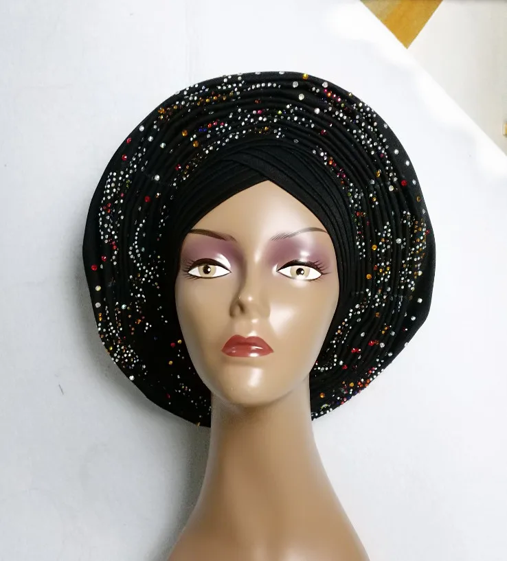 Авто геле уже привязанный головной убор африканская кружевная ткань готов