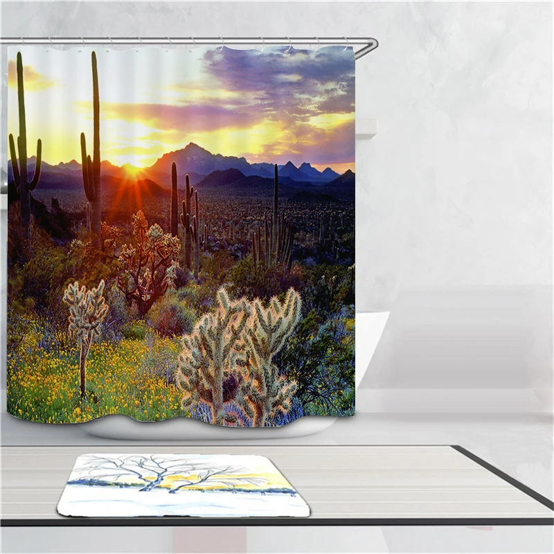 Любая карта пользовательский пейзаж занавеска для душа спальня домашнее