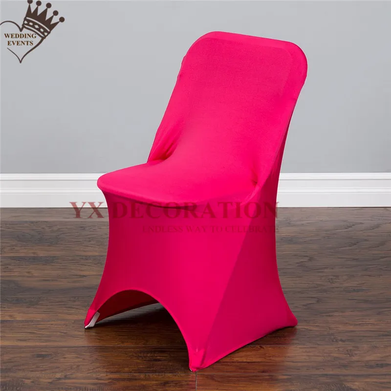 fuchsia Складной лайкра спандекс стул крышка для свадебного банкета события стрейч чехлы для стульев Deocration - Цвет: fuchsia
