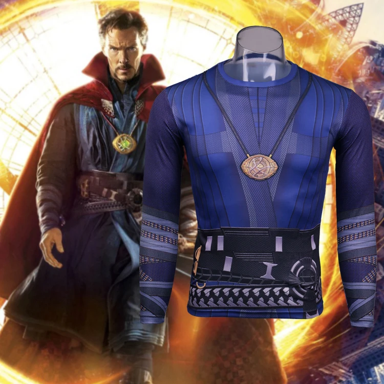 Dr. Fantastic костюм футболка супер герой Доктор Стрэндж спорт 3D фитнес скорость сушки