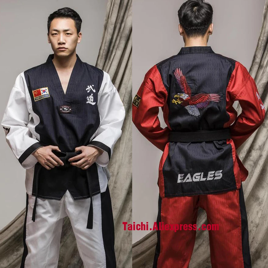 Боевые искусства TKD Tae Kwon Do с V образным вырезом для взрослых и детей рандомные