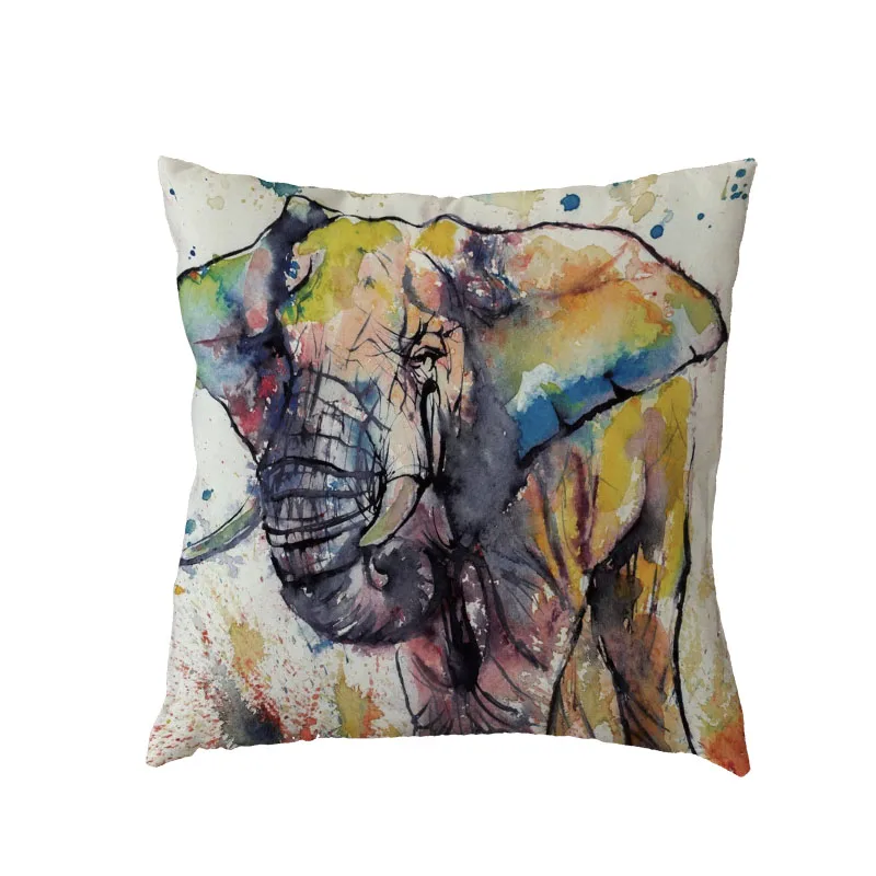 Индийские татуировки слон наволочка семья еды большие животные для подушки