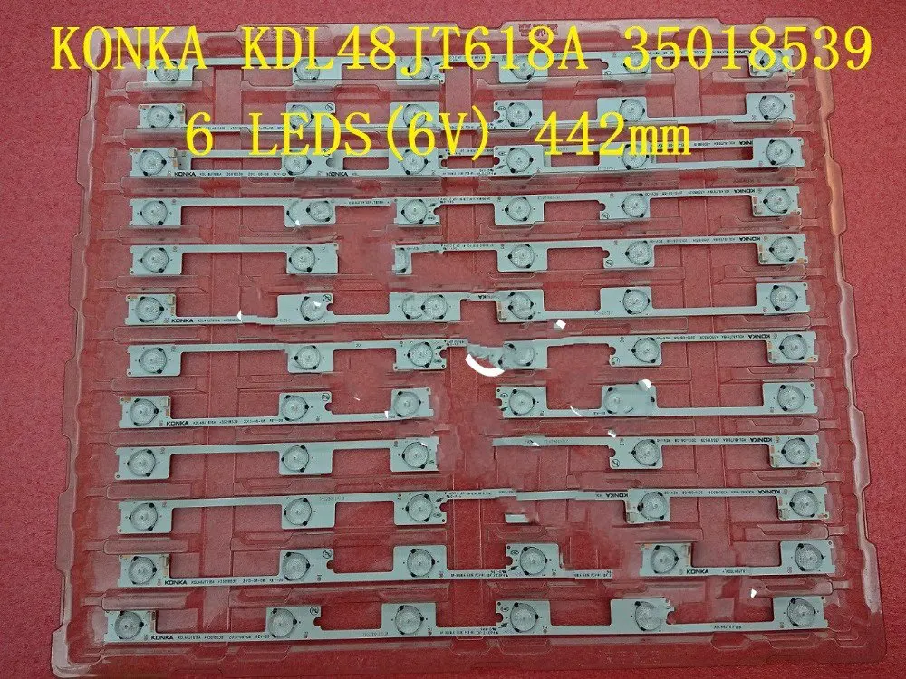 80 Pieces/lot LED strips bar lights working for KDL48JT618U KDL48JT618A 35018539 35018540 35018541 6 LEDS*6V 44.2cm