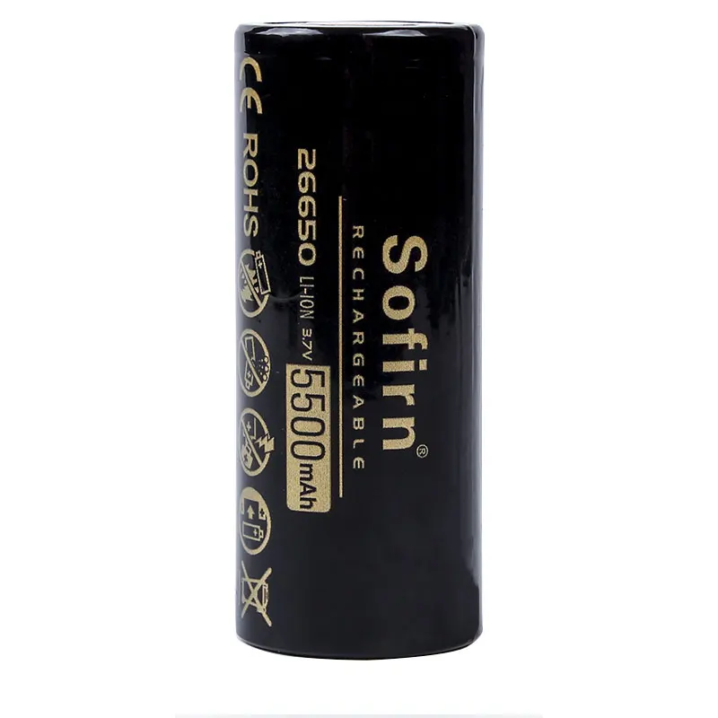 Sofirn 3,7 V 26650 5000mAh перезаряжаемые батареи высокой емкости литиевая батарея для светодиодный фонарик литий-ионные батареи
