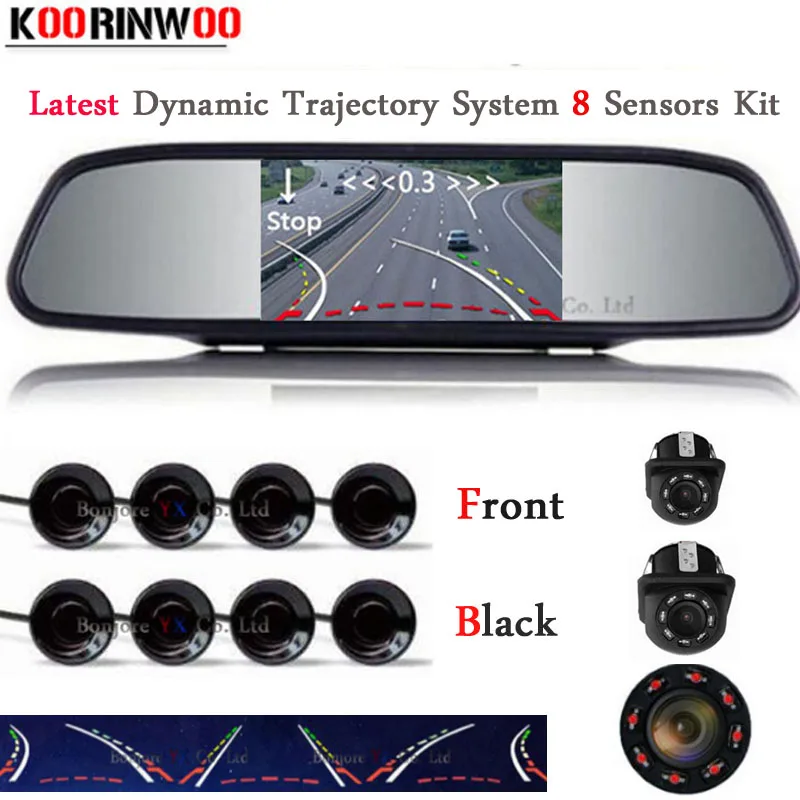 Koorinwoo Car Parktronic динамическая траектория фронтальная камера заднего вида 4 3/5 дюймов