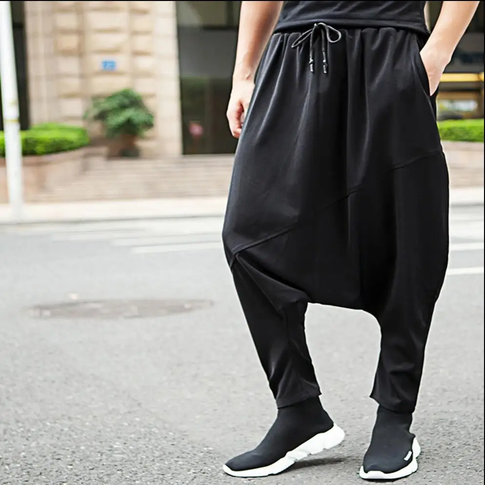 27-44 Hot 2021 Men Spring Non-mainstream Hairstylist Large Crotch Pant Trendy Loose Harem Pants Nightclub Foot Pants Costumes
