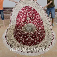 Yilong 6'x9'  oval red carpet handmade new vantage oval turkish hand made rugs (0969)