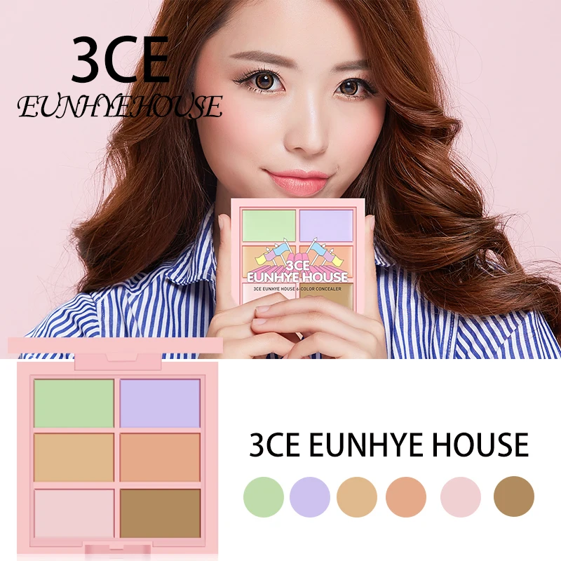 3CE Eunhye House Concealer 6 Colors Oil Control Contouring Cream Palette Foundation Base Corrector Blemish | Красота и здоровье