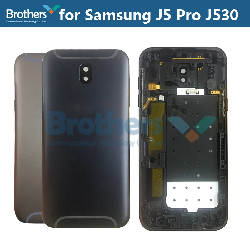 

Задняя крышка для Samsung J5 Pro J530 Крышка батарейного отсека для Samsung J530 задняя крышка с кнопкой черный Золотой замена телефона