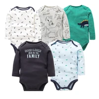5pcslot cotton baby bodysuits unisex infant jumpsuit fashion baby boys girls clothes long sleeve newborn baby clothing set