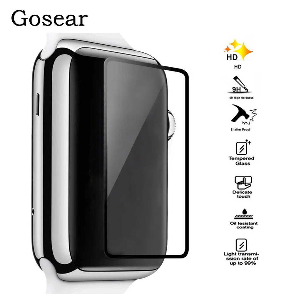 Защитное стекло Gosear закаленное HD 9H для Apple Watch iWatch 1/2/3/38/42 мм|Смарт-аксессуары| |