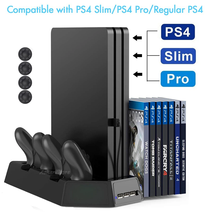 Вертикальная подставка для контроллера PS4/Slim/Pro зарядное устройство 2 геймпадов