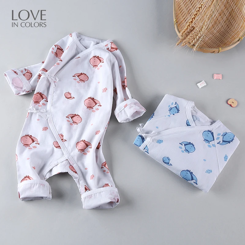 Loveincolors ребенок все хлопковый комбинезон с длинными рукавами для новорожденных