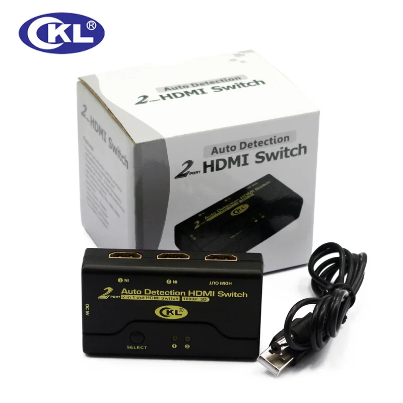 CKL 2 порта автоматический HDMI переключатель 1080P 3D 1 монитор компьютера в выход (CKL-21M)