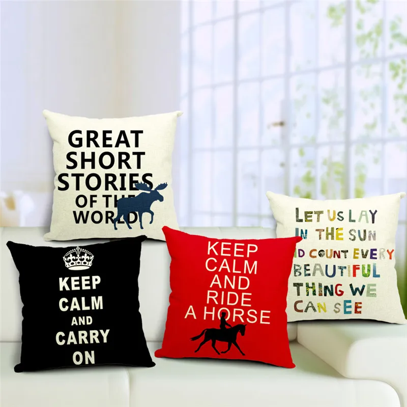 Креативные наволочки с принтом &quotлошадь&quot и &quotБуйвол&quot короткими словами в