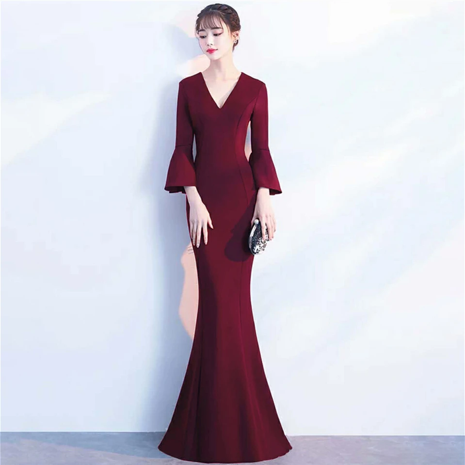 Вечерние платья царственный V образным вырезом Три четверти рукава It's Yiiya