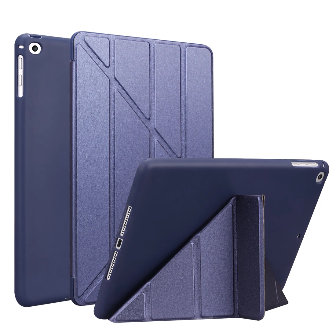 Для iPad Чехол iPad Air 2 Air 1 5 6 чехол 9,7 Умный складной чехол для iPad Air 2/iPad 6го поколения Чехол Funda - Цвет: Dark Blue