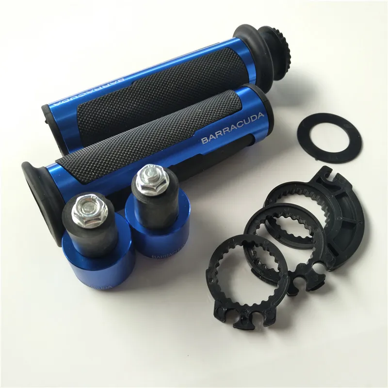 BARRACUDA CNC 7/8 ''мотоциклетные ручки бар колпачки/руль Грипсы Комплект Универсальный 22 мм уличные и гоночные мото гоночное сцепление с коробкой - Цвет: Синий