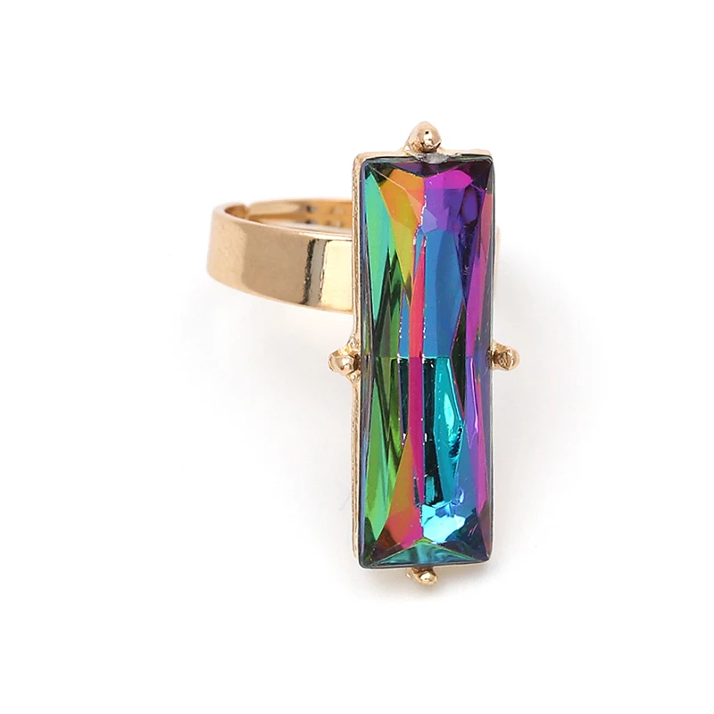 Модные яркие ювелирные изделия разноцветные богемные Квадратные Кольца