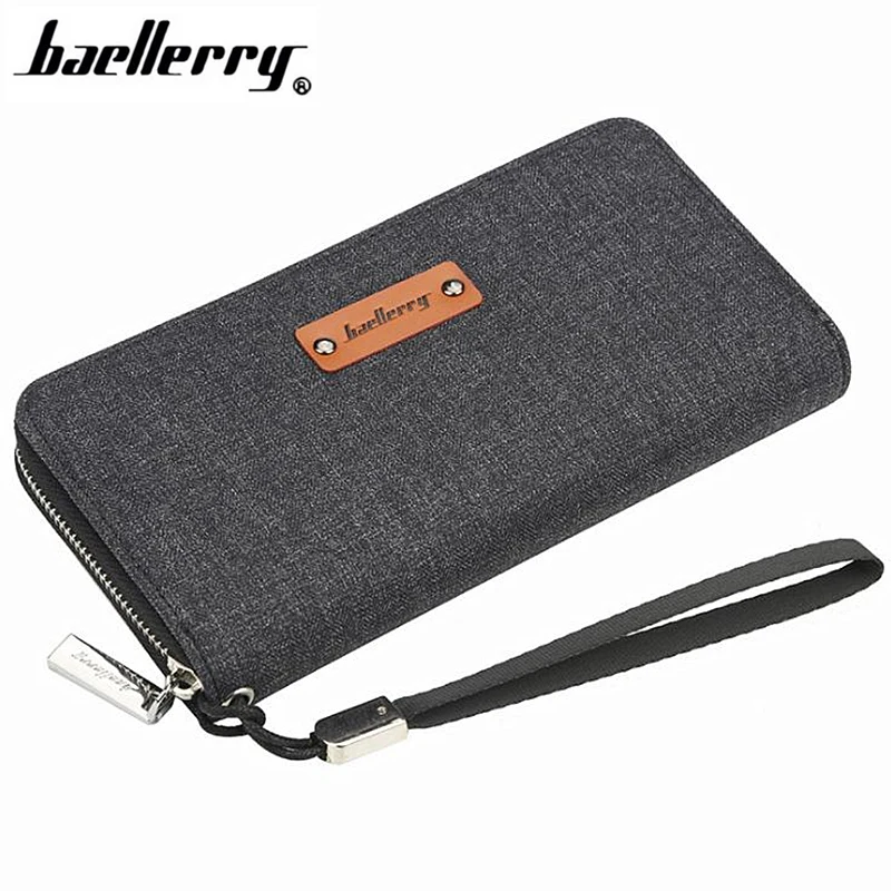 Baellerry Hot Sale Long Men Wallets Card Holder More Screens Canvas Zipper Male Clutch bag High-capacity Purse Coin Pocket | Багаж и сумки