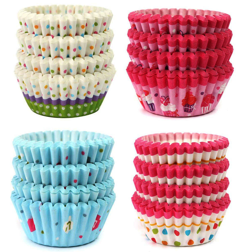 100 шт. Круглая Бумажная подставка для кексов с рисунком из мультфильма|cake cup|baking