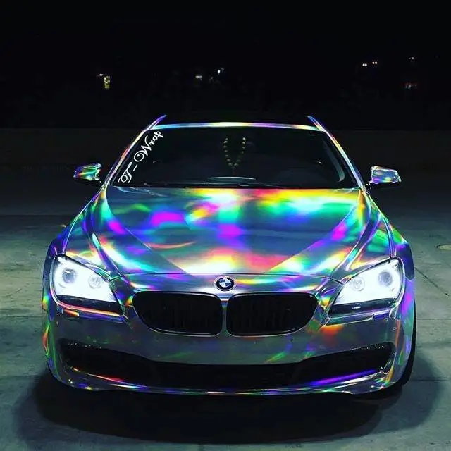 Лазерная голографическая Хромовая виниловая пленка Sunice цветная для кузова