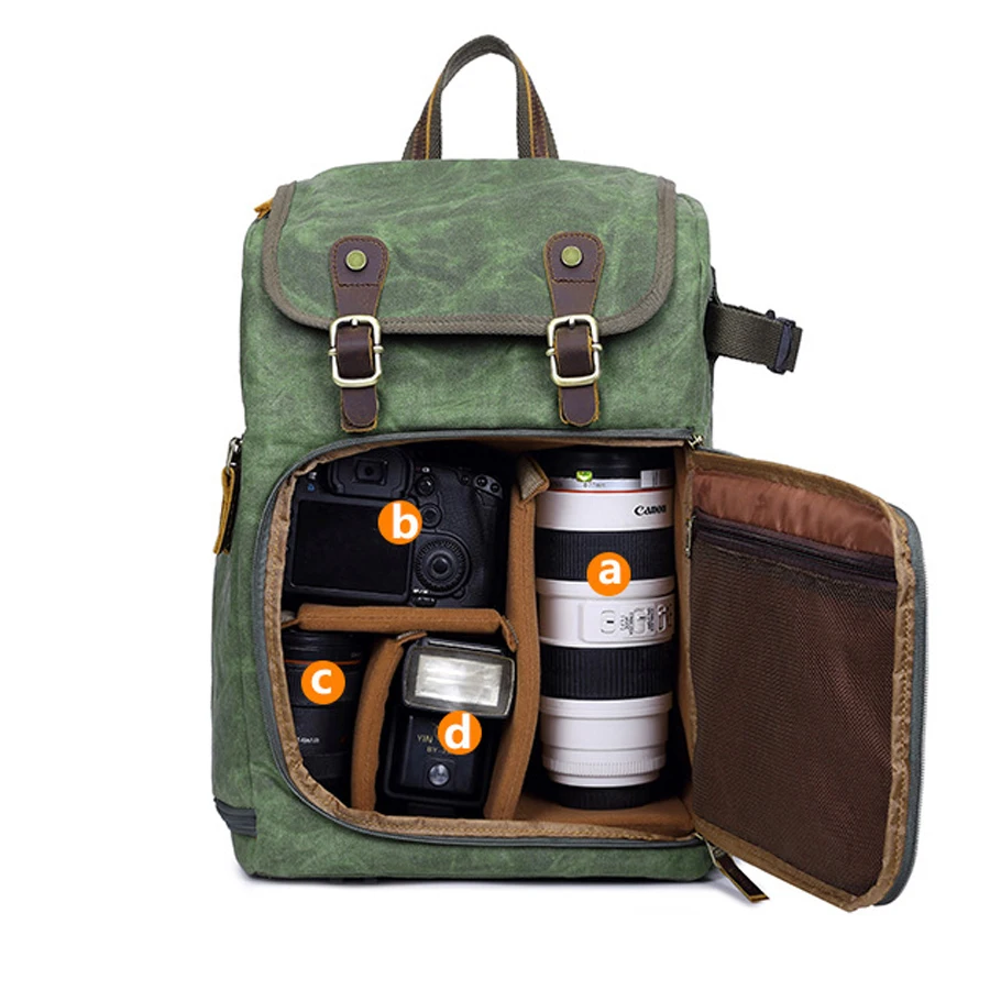 

New Canvas SLR camera bag shoulder backpack waterproof large capacity batik backpack outdoor bag for SLR camera