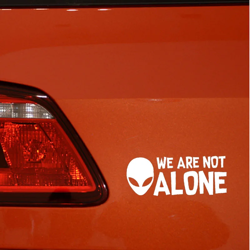 YJZT 15,2 см* 6 см ALIEN WE ARE NOT ALONE виниловая наклейка UFO Автомобильная наклейка черный/серебристый C3-0494