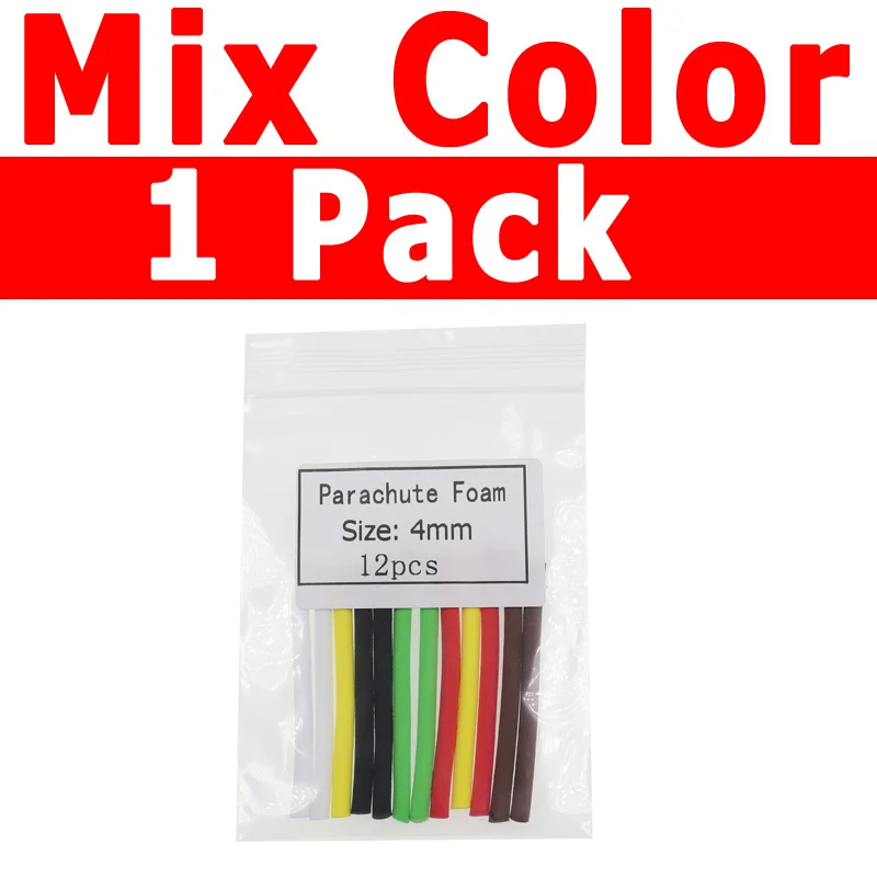 1 bag mix color 12 шт./упак. суши мушек парашют пост пены цилиндр для Boobie сухой мушек стимулятор трава Хоппер Жук паук муху - Цвет: 1 bag mix color