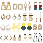 Винтажные акриловые массивные Висячие серьги для женщин, модные ювелирные изделия, корейские Металлические геометрические золотые висячие серьги