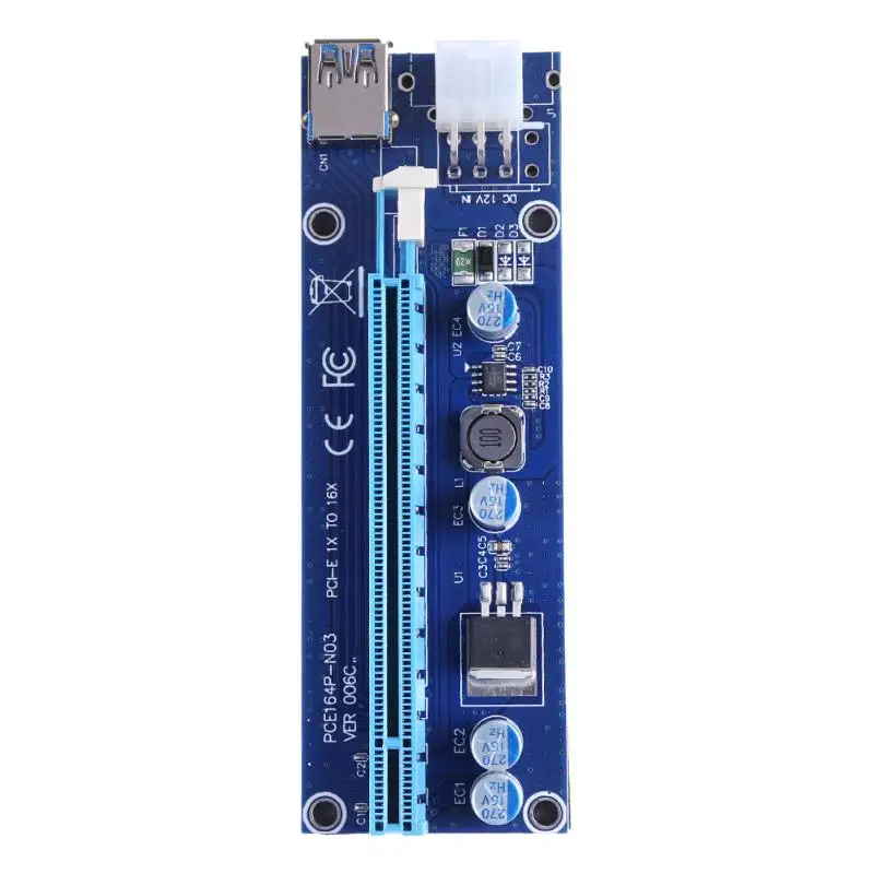 Переходная карта PCI E Express Riser Card 1x to 16x кабель удлинитель для видеокарты с 6